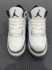 Size 4.5 Y Air Jordan 3 White ‚Dark Iris‘ Sneakers DM0967-105 Used No Box