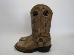 Smoky Mountain Youth Sz 1 R Brown Leather Buckaroo Harness Western Cowboy Boots