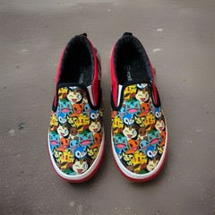 Ground UP Pokemon PIKACHU Slip-On Canvas Sneaker Shoes Unisex Youth Size 1