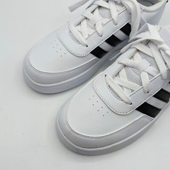 Adidas “Breaknet 2.0” Kid’s & Youth Lifestyle Court Lace Shoes (White/Black) NEW