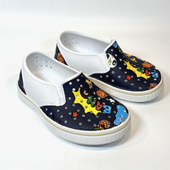 Native Miles Cartoon Comic Slip On Water Shoes Toddler Size C7 – White Colorful