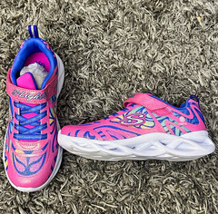 SKECHERS S-Lights Kids Light-Up Athletic Sneakers Shoes Pink/Purple US 3 NEW