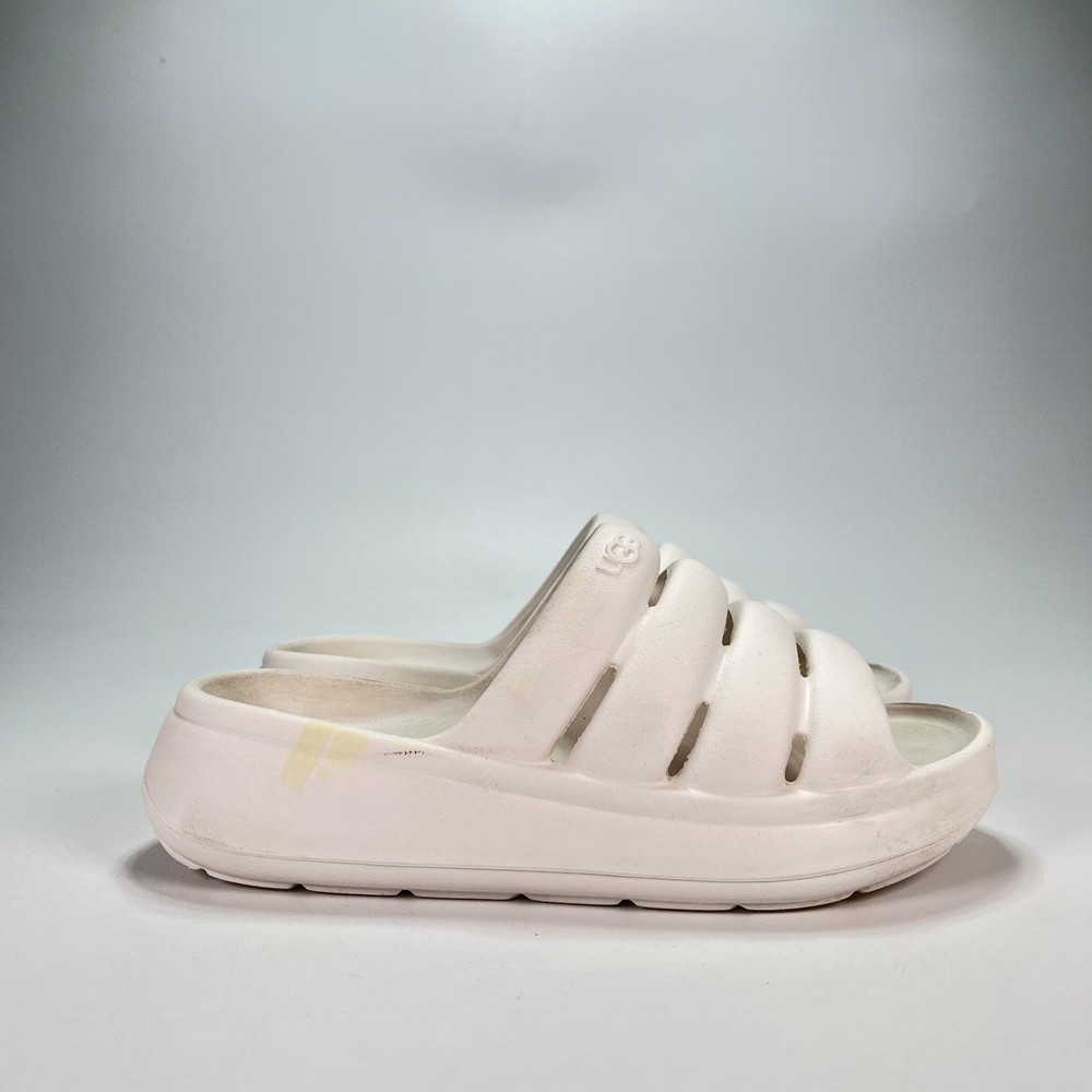 UGG Sport Yeah White Lightweight Pool Water Resistant Slide Sandals Youth Sz 2