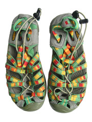 Keen Water Hiking Shoes Sandals Summer Kids Size 3 Green Orange Yellow Red Play