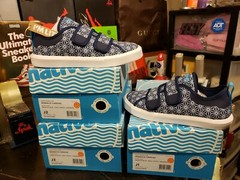 NATIVE Monaco Blue Lightweight Double Strap Youth Kids Sneakers 1Y US / 32 EUR