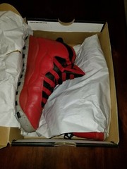 Air Jordan 10 Retro 30th BG Gym Red / Black Wolf Grey Size 5y 705179601