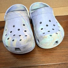 Crocs Classic Marbled Clogs Unisex Kids US 3 J3 Purple Multicolor Slip-On