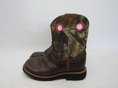 Ariat Youth Size 2 D Camo Brown Leather Buckaroo Cowboy Western Boots