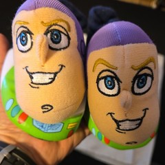 Disney Toy Story by Angel-etts Buzz Lightyear Kids Slippers L vinyl head Vtg