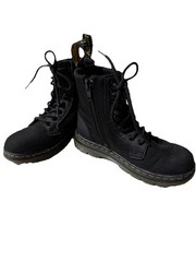 Dr. Martens Doc Combs Combat Full Zip/ Lace Up Boots Youth Kids 12 Canvas Black