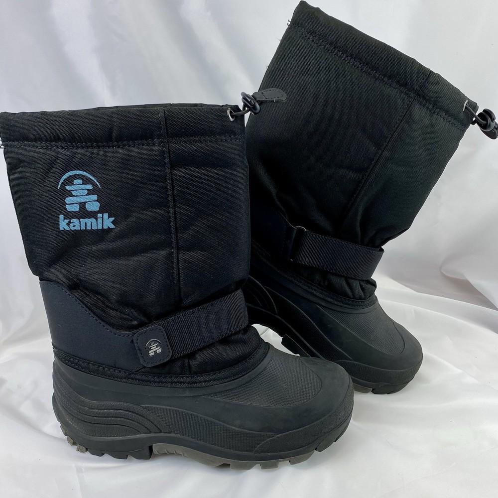 Kamik 4 Insulated Youth SIZE 5 Waterproof Cold Weather Black Snow Boots