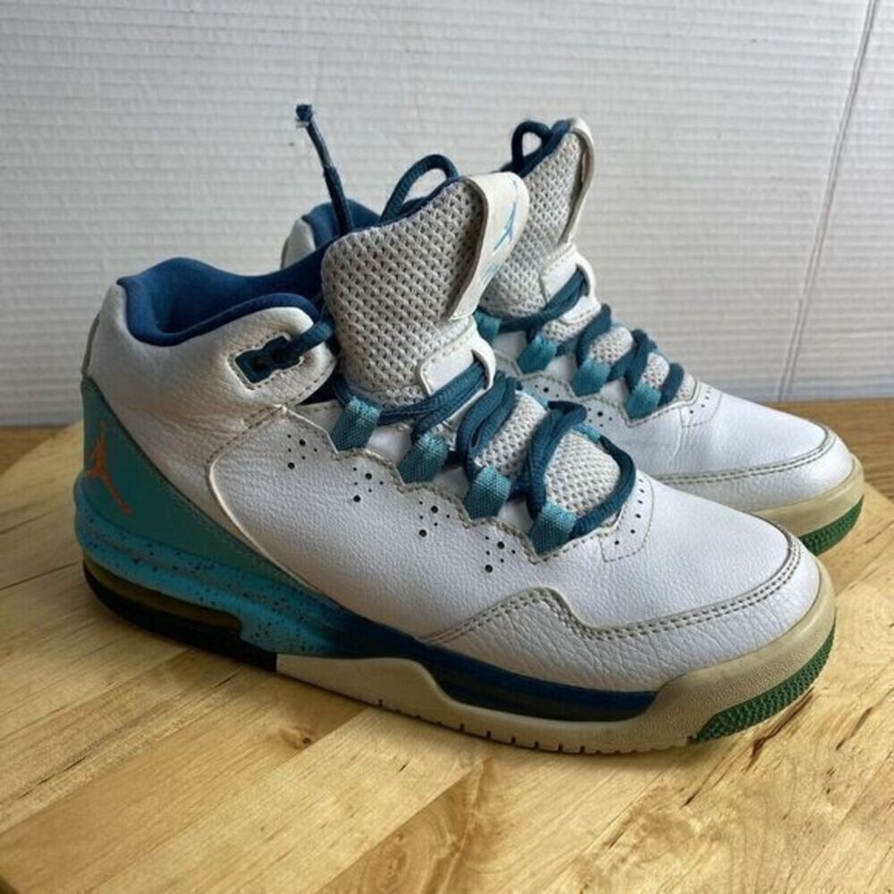 Jordan Flight Origin 2 White Teal 4Y Kids Youth Fits Women 5.5 Sneakers 2014