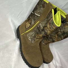 Academy Camouflage Brown Neon Yellow Western Boots Youth 2D Pull On