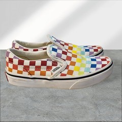 Vans Classic Slip-On Rainbow Checkerboard Skate Shoes US Kids 13.5 Multicolor