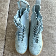 Nike Air Force 1 High Top GS Sneakers Light Blue/Gum Leather Lace-Up US 5