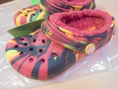 New Crocs Classic Lined Marbled Clog Children’s 10 Molten Lava