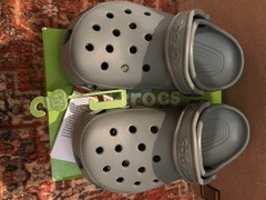 Crocs + charms. Classic Clog K Moss Unisex Kids J5/7W+ both packs of charms