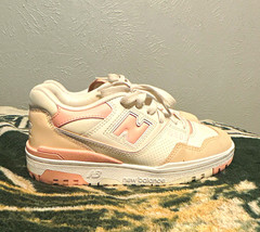 New Balance 550 Unisex Kids Sneakers US 6 Pink Beige White Leather Lace
