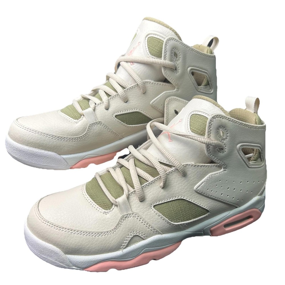 Air Jordan Flight Origin 4 GS 555333-101 Women 8.5 / 7Y Light Bone Pink Olive