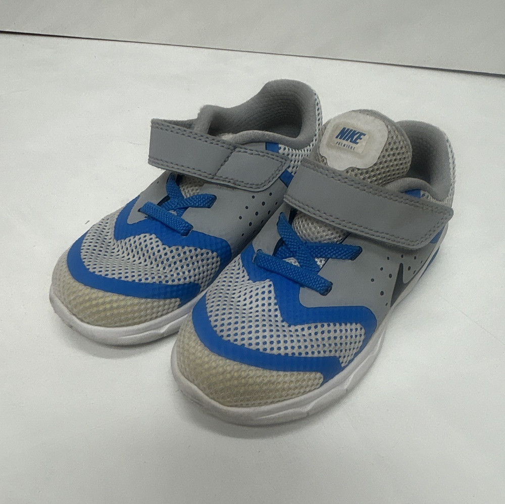 Nike Kids US 10 Gray/Blue Mesh Hook & Loop Low Top Sneakers