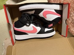 Size 10.5 (PS) – Nike Court Borough Mid 2 Black Sunset Pulse